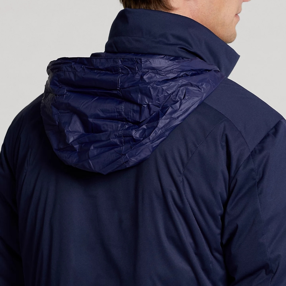 NWT RLX Ralph Lauren French Navy Blue Water Repellant Soft Shell Hooded Jacket M - Picture 5 of 6